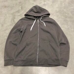 Vintage y2k 90s blank grey zip up hoodie